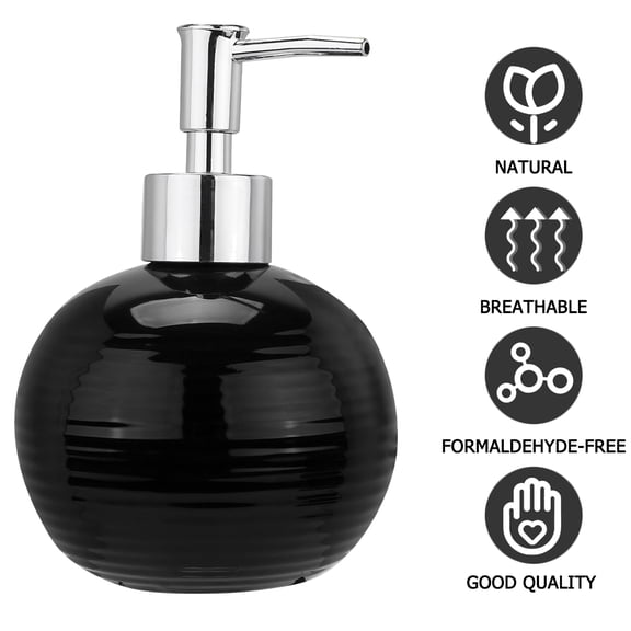 FUEENIRVA Ceramic Hand Soap Dispenser Black Pump Bottle for Bathroom 1Pc