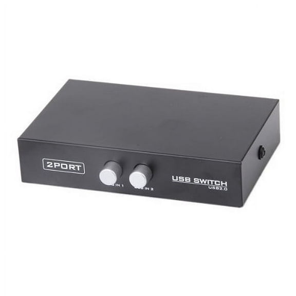 GOOHOCHY Portable 2-Port USB 2.0 Printer Scanner Sharing (Black)