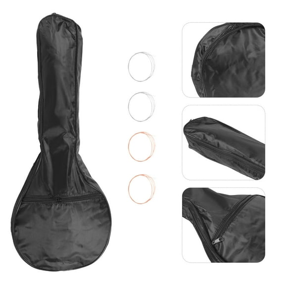 GOOHOCHY Portable Soft Mandolin Backpack Case with Strings - Travel Friendly Protective Carrying Bag