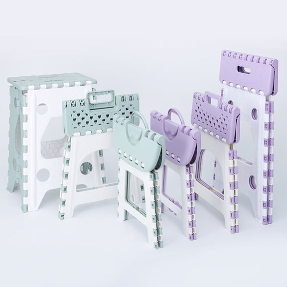 GOOHOCHY Lightweight Portable Foldable Plastic Footstool for Home Use, Compact Step Stool,