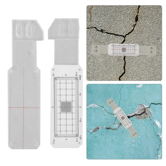 GOOHOCHY Portable Crack Measuring Ruler with High Precision for Construction Walls Yellow Acrylic 1 Set