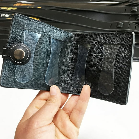 GOOHOCHY Portable Guitar Pick Organizer Wallet in Leather Black for Storage Compact Size