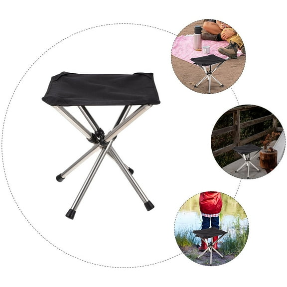 GOOHOCHY Portable Outdoor Chair with Stainless Steel Frame for Camping Fishing and Travel Black Lightweight 1 Set