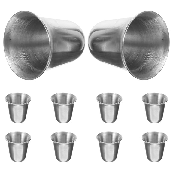 GOOHOCHY Portable Stainless Steel Religious Cup for Drinking Compact and Lightweight Silver 10pcs