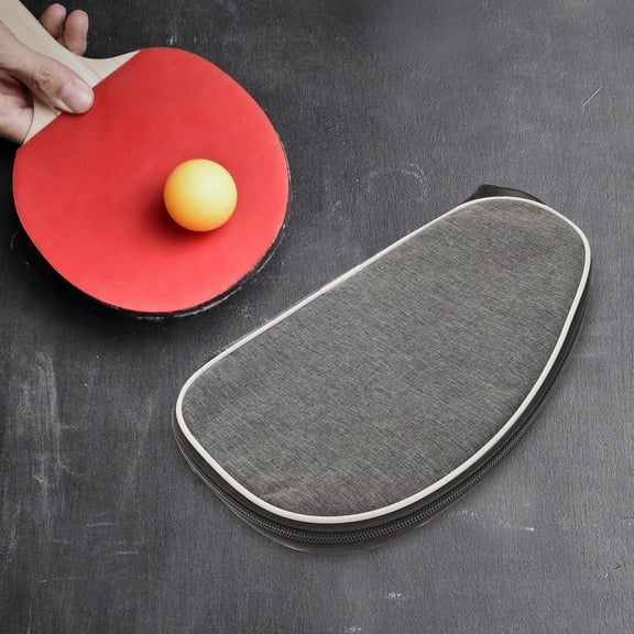 GOOHOCHY Portable Table Tennis Bag, Professional Pong Racket Case, Shell-Shaped Storage for Players and Athletes, Grey