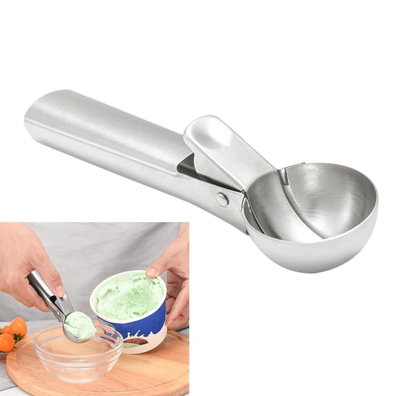 GOOHOCHY Premium Stainless Steel Ice Cream Spoon for Cooking Silver Spoon for Scooping Size 7.5 Inches