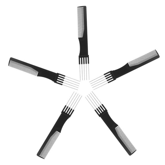 GOOHOCHY Professional 2 in 1 Black Metal Hair Pick and Styling Comb for Decoration Stainless Steel