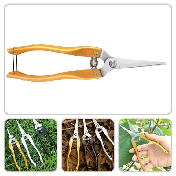 GOOHOCHY Professional Golden Stainless Steel Garden Shears with NonSlip Handles for Hair Pruning 2pcs