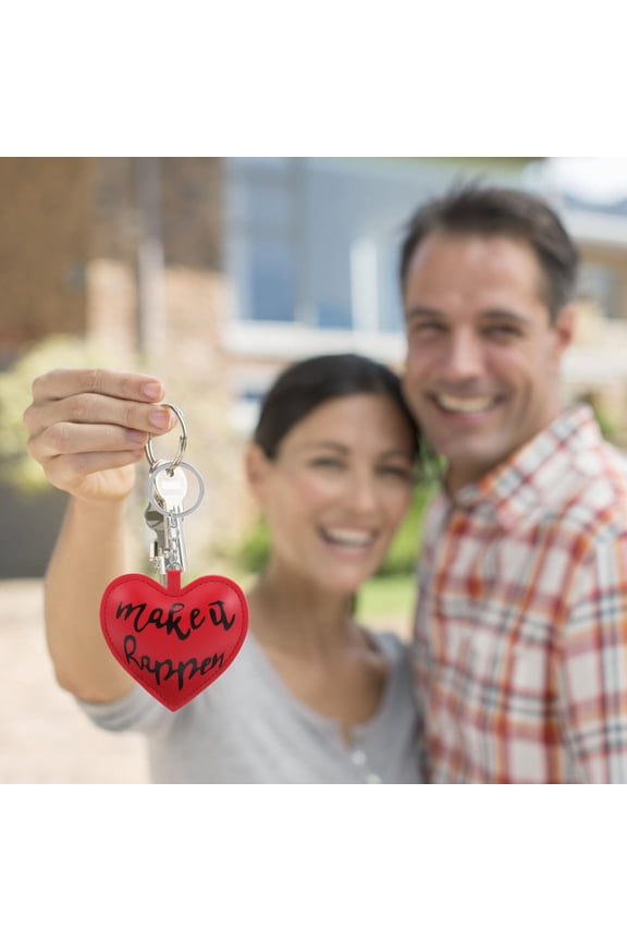 Elegant Red PU Heart Keychain for Decor with Comfortable Texture