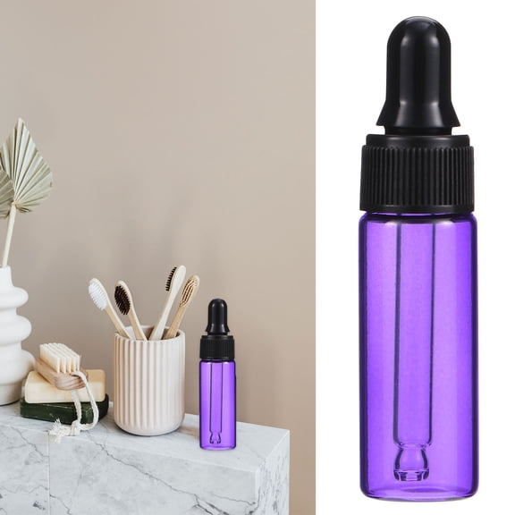 GOOHOCHY Purple Glass Dropper Bottles for Storage Use 30 Pieces 5ml Tight Sealing Perfect for Travel