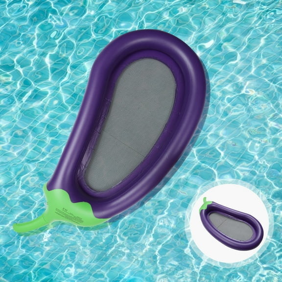 GOOHOCHY Purple Inflatable Floating Bed for Pool with PVC Material and Mesh Detail 47.24x23.62 Inches