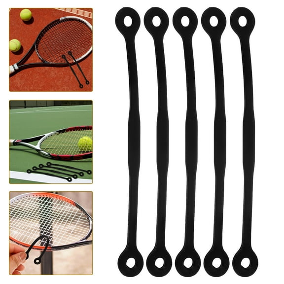 GOOHOCHY Silicone Tennis Damper Black 5Pcs 4.7x0.4x0.4In