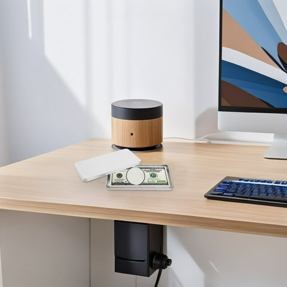 GOOHOCHY Rectangular Cash Storage Box With Lid Money Organizer For Bills Metal Bill Holder Portable Currency Tray Money Holder For Office Home