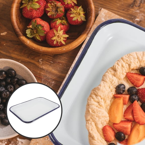FUTUREORYY Casserole Cookware Enamel Kitchen Use Rectangular 1 Pcs