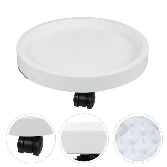 GOOHOCHY  Rectangular Multiple Plant Wheel Base Caster Wheels Work White