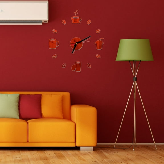 GOOHOCHY Red Acrylic Framless Wall Clock for Decoration Silent sweeping Movement Creates Quiet Environment Large Size