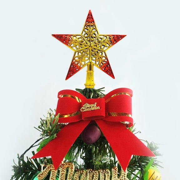 GOOHOCHY Red Color Christmas Tree Top Star Glittering Star Decoration Size 7