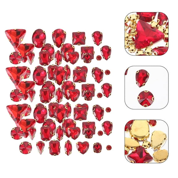 GOOHOCHY Red Glass Rhinestones 130Pcs for Diy Sewing and Jewelry Making Accessories