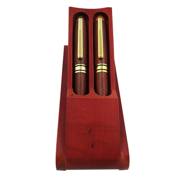 Mobutofu Luxury Pen Storage Case Red Wood For Workers 3Pcs Set 6.2x1.8in
