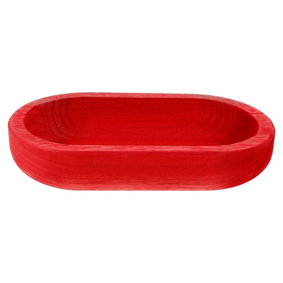GOOHOCHY Red Wood Serving Tray MultiFunctional Dessert Tray for Storage Use Large Capacity 13.5 x 8.5 Inches