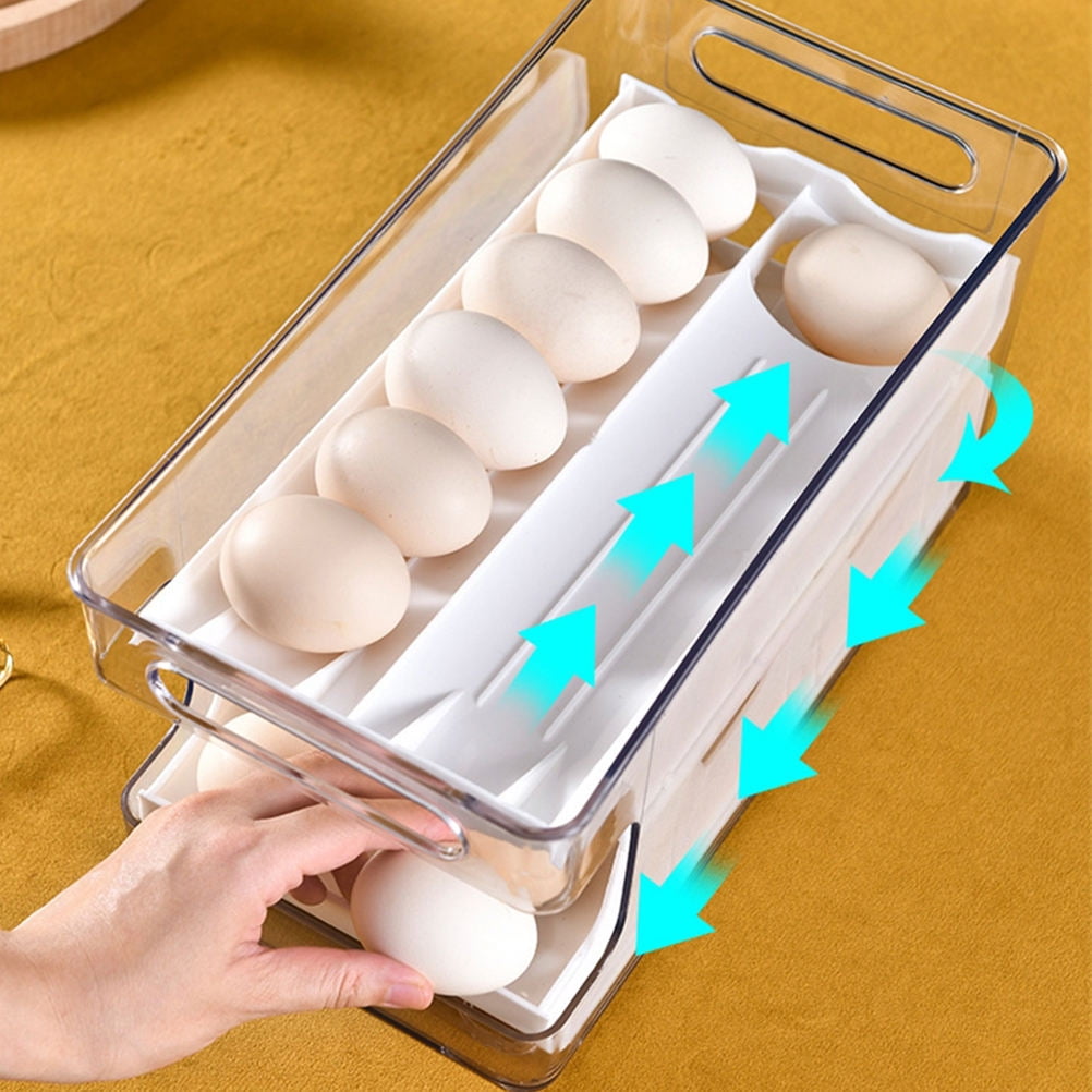 GOOHOCHY fridge egg holder Egg Box PP Reusable Home Use 1Pack