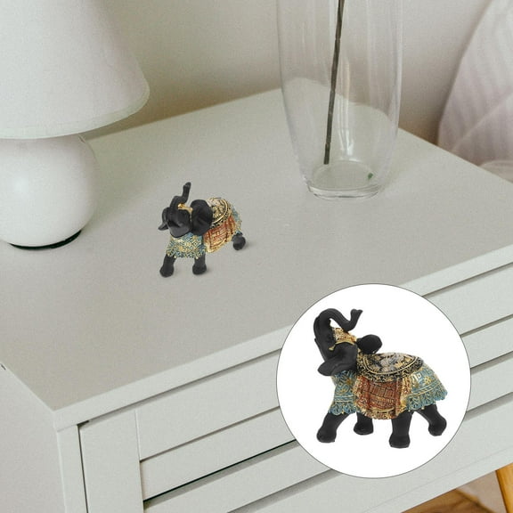 GOOHOCHY Resin Elephant Figurine Desktop Small Elephant Figurine Artware Animal Figurine