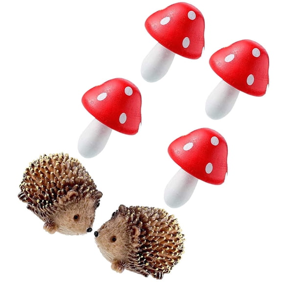 GOOHOCHY Resin Hedgehog Figurine for Decoration Lightweight and Detailed 1 Set Assorted Color
