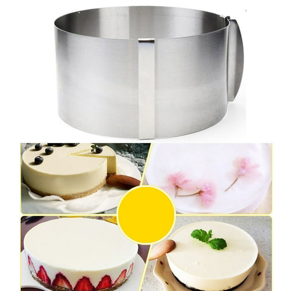 GOOHOCHY  Retractable Mousse Ring Cake Molds for Baking Circle Silver