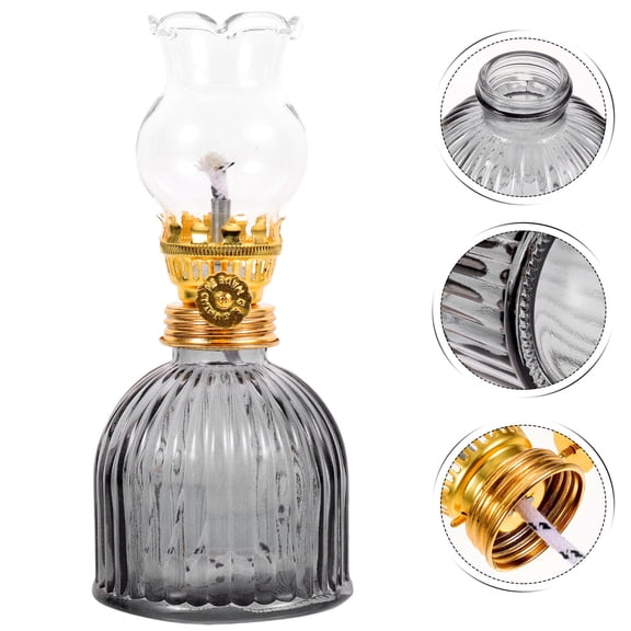 GOOHOCHY Retro Oil Lamp with Glass Chimney for Decoration Transparent Globe Lamps Adds Elegance to Your Home