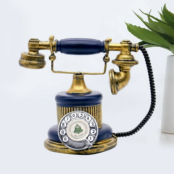 GOOHOCHY Retro Telephone Booth Tabletop Decor for Home Office Decoration Blue Resin Unique Gift 7273133
