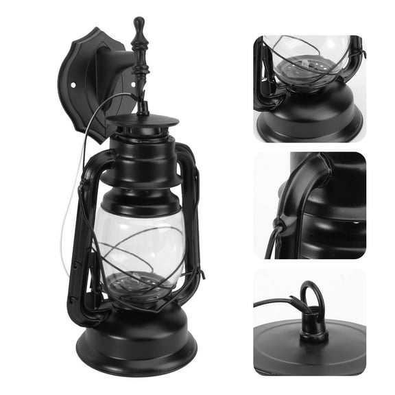 FUTUREORYY Rustic Lantern Black for Home Decoration and Restaurant 1Pack 15x7x7in