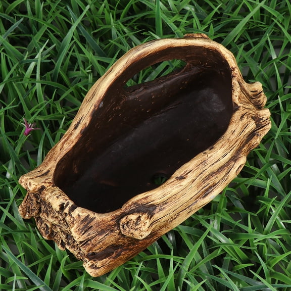 HINTRMENT Succulent Flowerpot Cement Yellow Wood Stump Root Shape Home Ornament 1Pcs