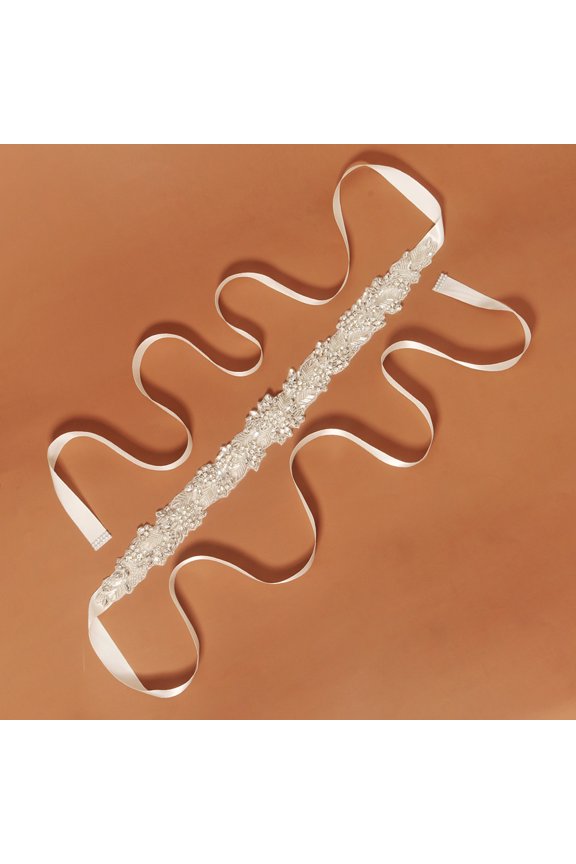 Chic Bridal Belt for Wedding Gown Rhinestone Belt with Easy Adjustable Ribbon for Perfect Fit