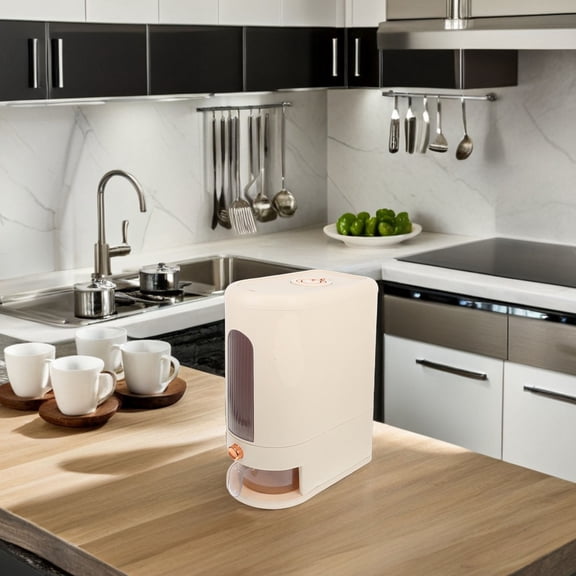 GOOHOCHY Rice Storage Container Measurement Food Storage Dispenser Cereal Bucket Jar for Flour Nuts Beans Snacks Kitchen Organizer