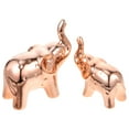 thumbnail image 1 of GOOHOCHY Rose Gold Ceramic Elephant Ornament for Home Decoration Use Chic Style 2 Pieces 3.5 Inches, 1 of 8