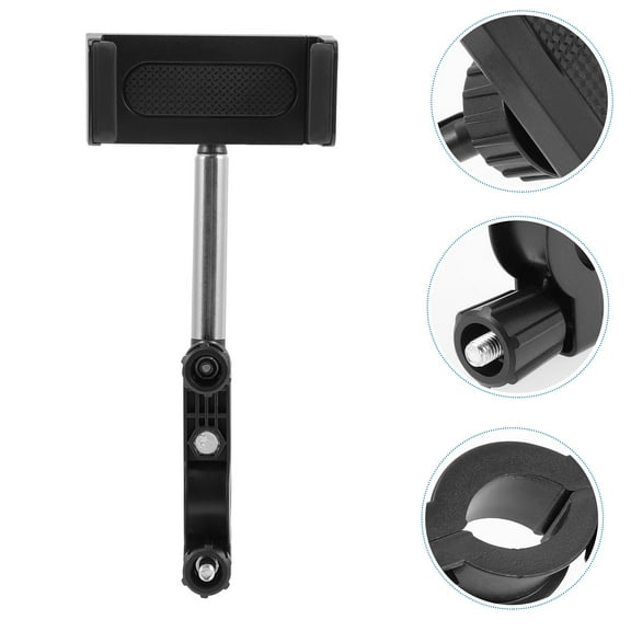 GOOHOCHY Rotatable Rearview Mirror Phone Holder for Car Navigation and Video Calls Black ABS Material