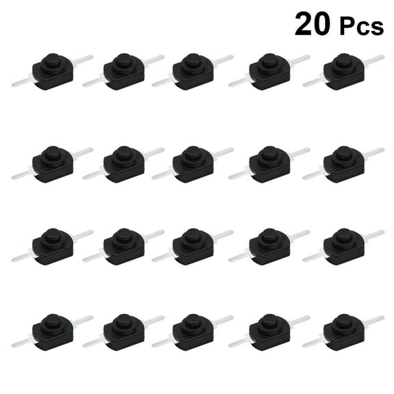 GOOHOCHY Round Flashlight Button Switch 20Pcs Black for Medical Equipment and Electronic Toys 1.04x0.31x0.3in