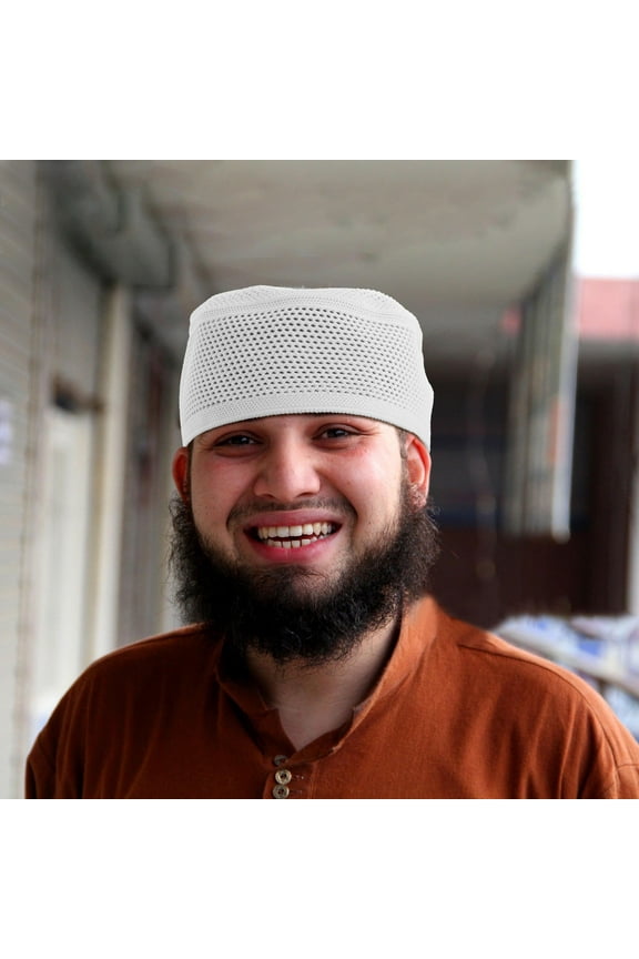 Round Prayer Cap Muslim Hat Cotton Muslim Prayer Hat Arabian Top Hajj Caps Islam Skull Hats Beanies Caps for Traditional Religious Headwear