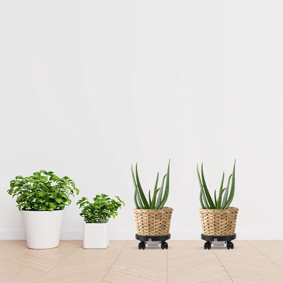 GOOHOCHY Saucer Wheel Pallet Water Plant Pot Tray Flower Roller