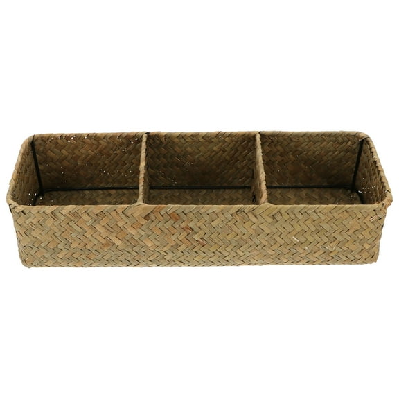 GOOHOCHY  Seagrass Storage Baskets Wicker Woven Box Simple Elegant