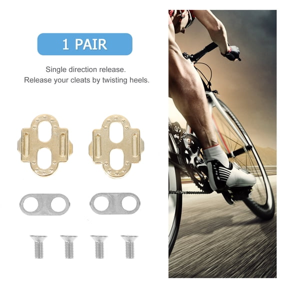 GOOHOCHY Self Locking Pedal Cleat Bike Pedals Road Toe Clips for Golden
