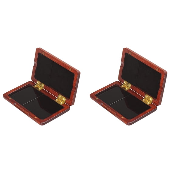 GOOHOCHY  Set of 2 B Clarinet Solid Wood Reed Box Holder Breathable Case