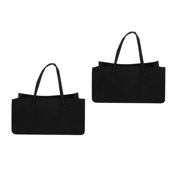 GOOHOCHY Set of 2 Firelighter Storage Log Tote Bag Fabric Firewood Black