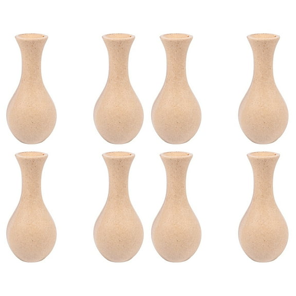 GOOHOCHY Set of 2 Kids DIY Vase Paintable Flower Large Small Kit Beige