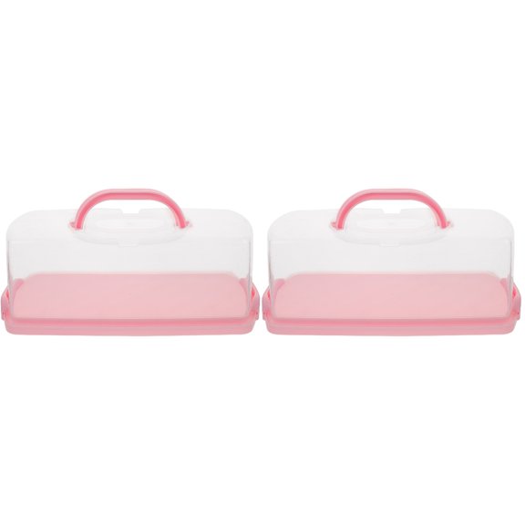 GOOHOCHY  Set of 2 Portable Bread Box Reusable Cake Amusement Park Container Bride