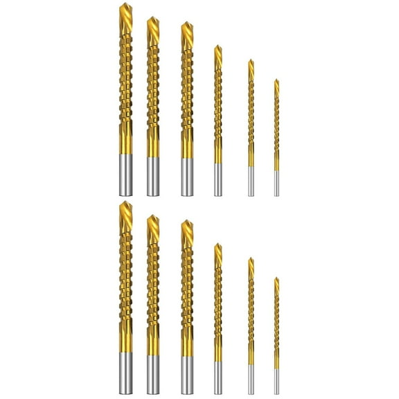 GOOHOCHY Set of 2 Serrated Side Cutting Drill Bit Woodworking Professional Silver