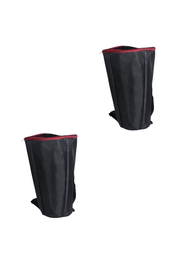 Set of 2 Waterproof Bulge Drum Shoulder Case Backpacks Black
