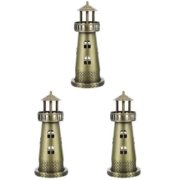 GOOHOCHY  Set of 3 Lighthouse Figure Model Statue Ornament Indoor Decoration
