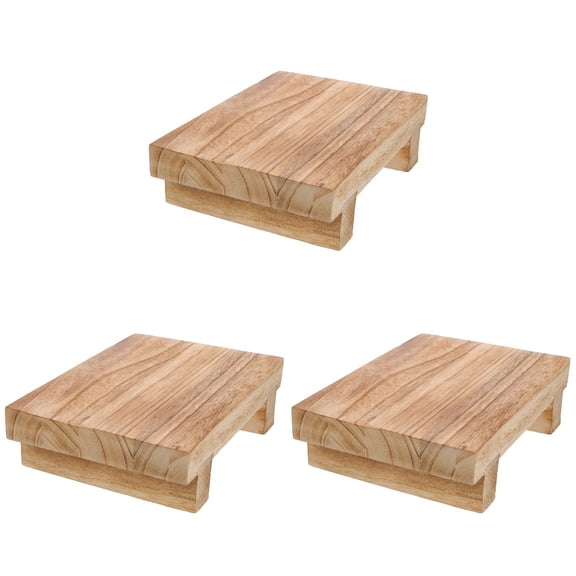 GOOHOCHY Set of 3 Wood Step Stool for Desk Sitting Riser Dining Office Child