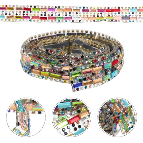 GOOHOCHY Sewing Rhinestone Band Decorative Ribbon 100.00X1.50X0.20CM